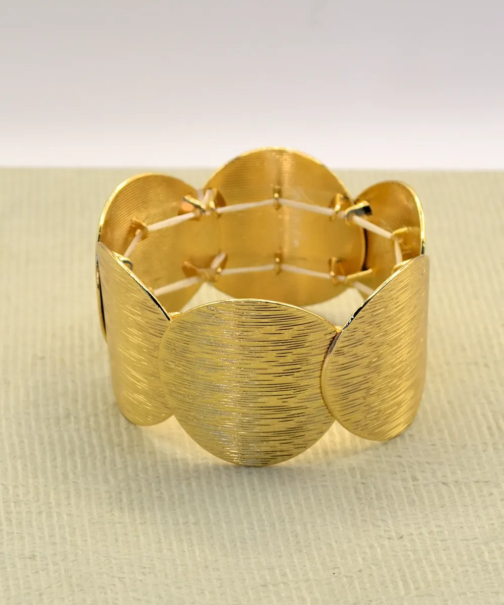 Bracelete Texturizado Escultural Bold Laziale Dourado