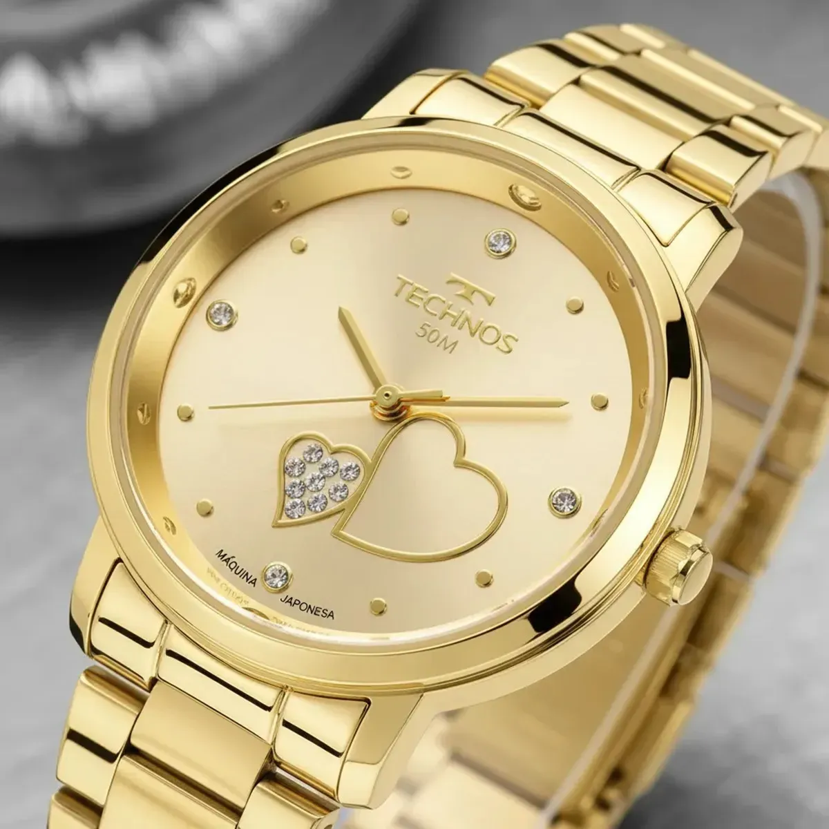 Relógio Technos Feminino Trend Dourado - 2036nas/1x Bisel Champagne